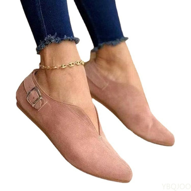 Frauen Slipper Retro spitzen Zehen Wildleder flache Schuhe Sommer Slip auf Freizeit schuhe weibliche Feetwear Zapatos Mujer plus Größe 35-43