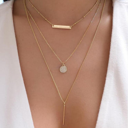 bls-miracle Bohemia Gold Color Multiple Styles Necklace For Women Trendy Multi-Layer Crystal Pendant Necklaces Set Jewelry Gifts