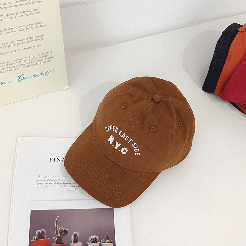 Kid Boy Summer Personality Simple Letter Embroidery Baseball Cap Baby Girl Fahsion All-match Cotton Sun Protection Peaked Caps