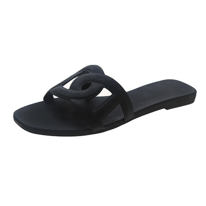 Summer Beach Woman Flip Flops Valentine Slippers PVC Slides Female Sandals Slip on Flat Heels Women Home Slippers Jelly Shoes