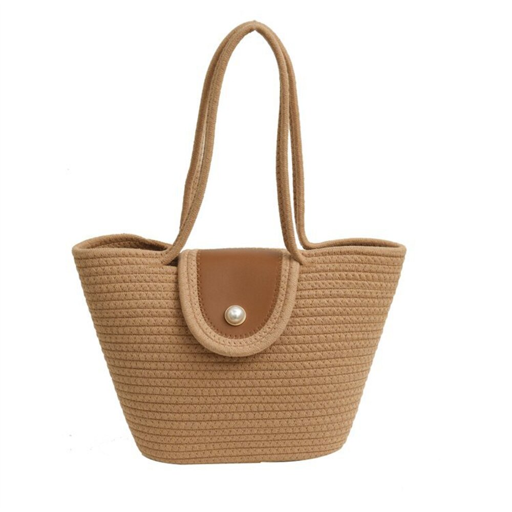 Summer Vacation Women's Beach Straw Shoulder Bags Large Capacity Ladies Weave Purse Handbags Fashion Female Travel Casual Tote