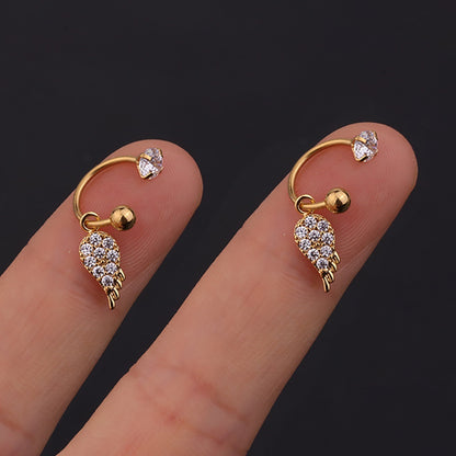 2PC Stainless Steel Gold Color Minimal Crystal Star Ear Studs Earring Women Korean Helix Studs Tragus Cartilage Piercing Jewelry