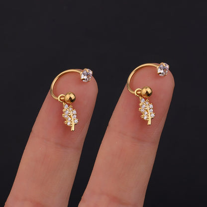 2PC Stainless Steel Gold Color Minimal Crystal Star Ear Studs Earring Women Korean Helix Studs Tragus Cartilage Piercing Jewelry