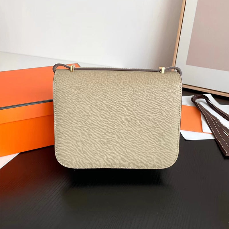 2023 New Luxury Designer Ladies Handbag Genuine Leather Top Quality Small Square Shoulder Bag Messenger Stewardess Bag