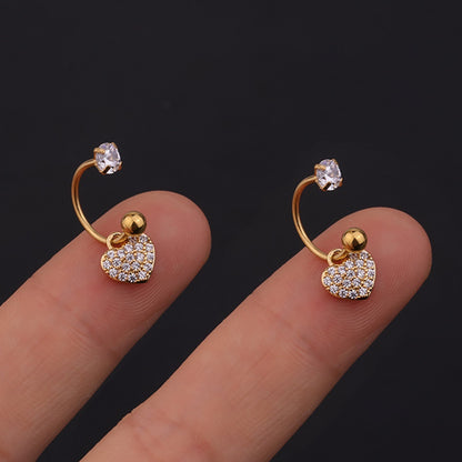 2PC Stainless Steel Gold Color Minimal Crystal Star Ear Studs Earring Women Korean Helix Studs Tragus Cartilage Piercing Jewelry