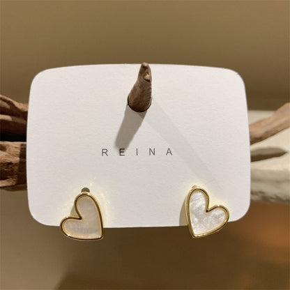 Cute Korean Earrings Heart Bling Zircon Stone Rose Gold Color Stud Earring for Women Fashion Jewelry 2022 New Gift