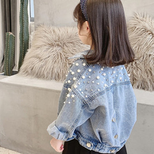 Pearls Beading Denim Jacket