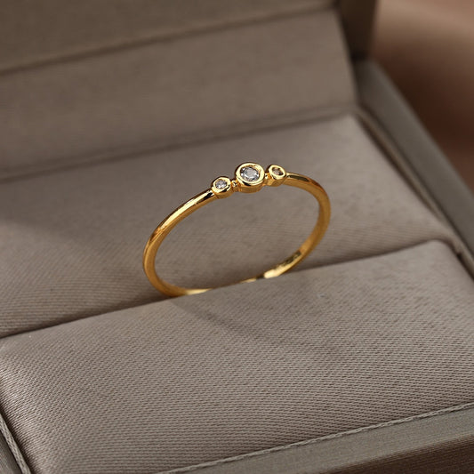 Zircon Engagement Wedding Rings For Women Gold Color Stainless Steel Ring Female 2023 Finger Jewelry Birthday Gift Free Shipping