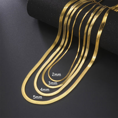 Skyrim Stainless Steel Snake Chain Necklace for Women Men Minimalist Gold Color Choker Neck Chains 2023 Trend Jewelry Gift Hot