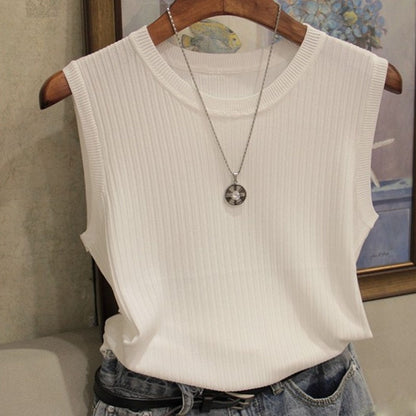 Top O-neck Solid Tank Blusas