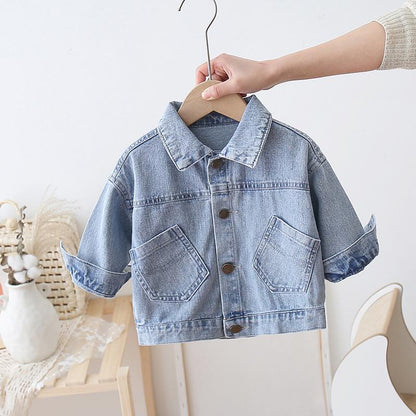 2022 Spring Autumn Boys Denim Jacket Coat Baby Girls Coats Toddler Kids Outerwear Children Jean Coat Cheap 1-6 Years Jackets