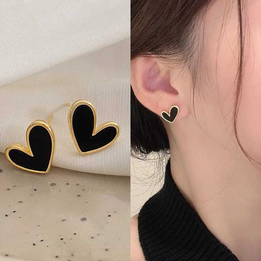 Cute Korean Earrings Heart Bling Zircon Stone Rose Gold Color Stud Earring for Women Fashion Jewelry 2022 New Gift