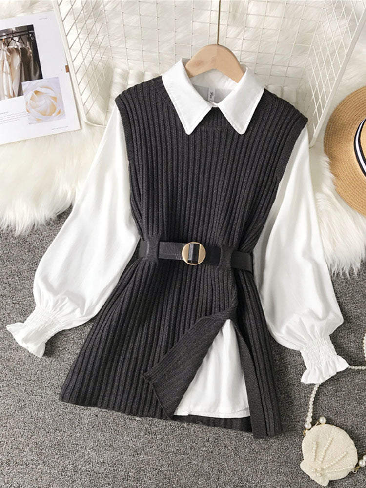 Knitted Vest Two Piece Sets