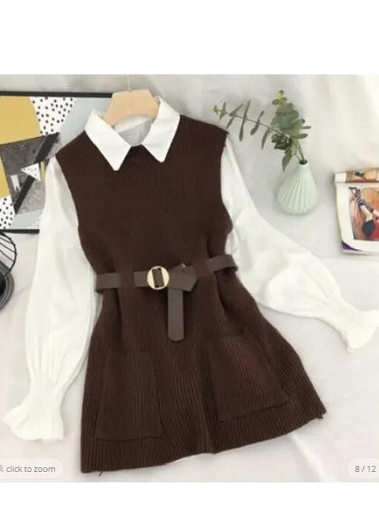 Knitted Vest Two Piece Sets