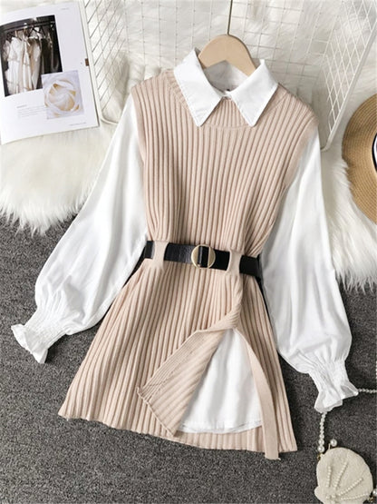 Knitted Vest Two Piece Sets