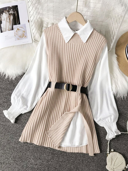 Knitted Vest Two Piece Sets